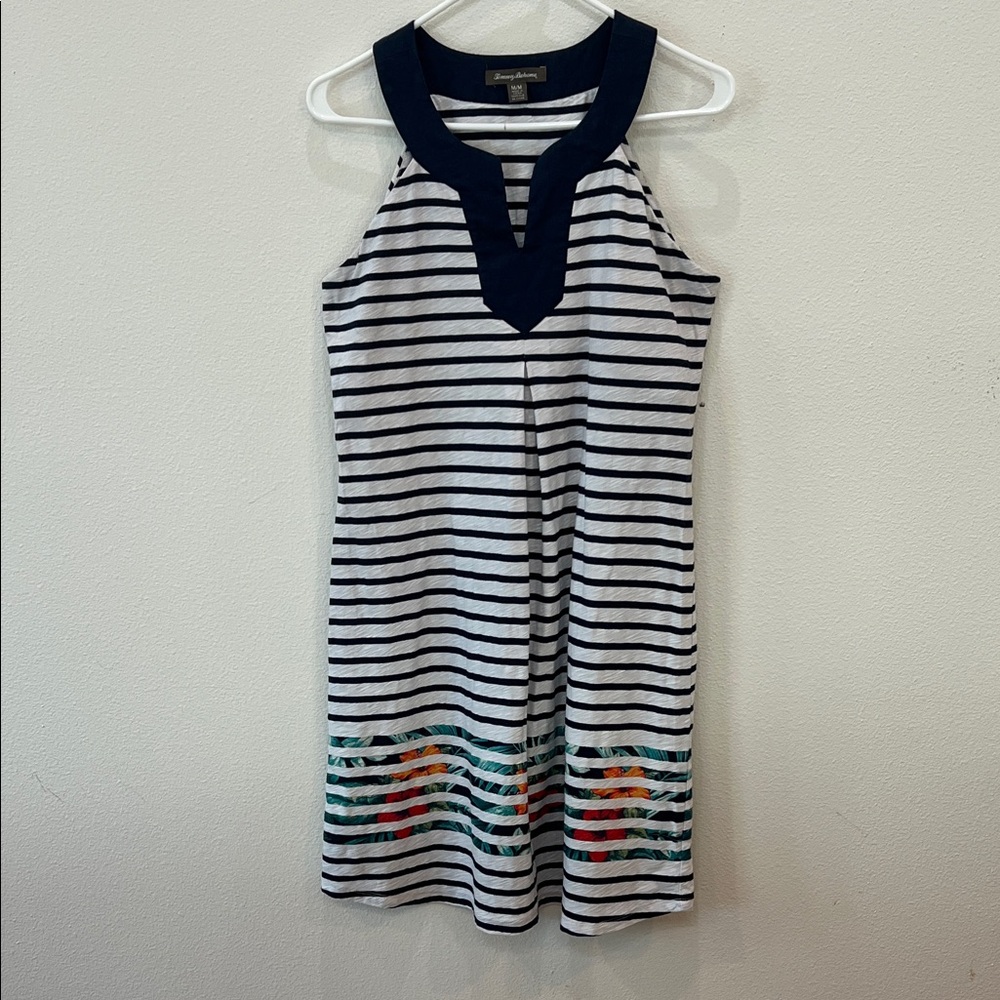 Tommy Bahama Women’s M/M Navy and White 100%Cotton Summer Mini Dress